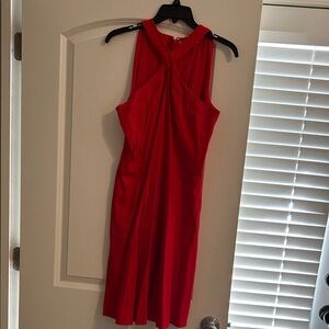ANTONIO MELANI Red Cross-Back Midi Dress
